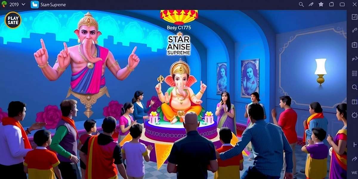 Star Anise Supreme Ganesh Chaturthi Celebration Star Anise Supreme screenshot showing a vibrant celebration of Ganesh Chaturthi with players gathered around a virtual Ganesh idol
