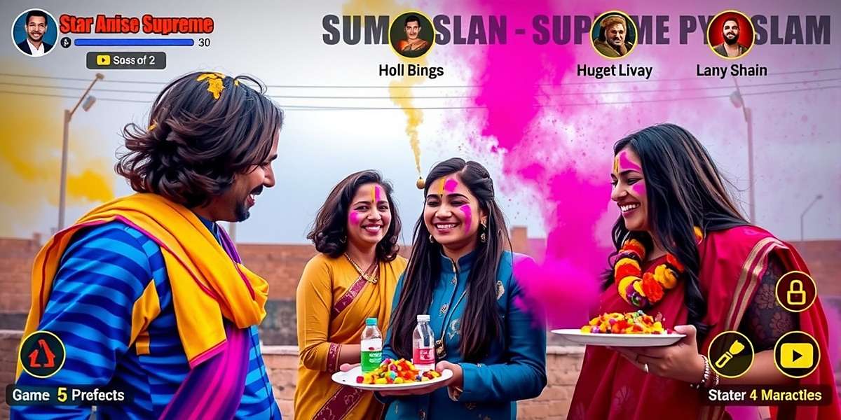 Star Anise Supreme Holi Multiplayer Event Star Anise Supreme multiplayer mode showing players from different regions celebrating Holi together in the game